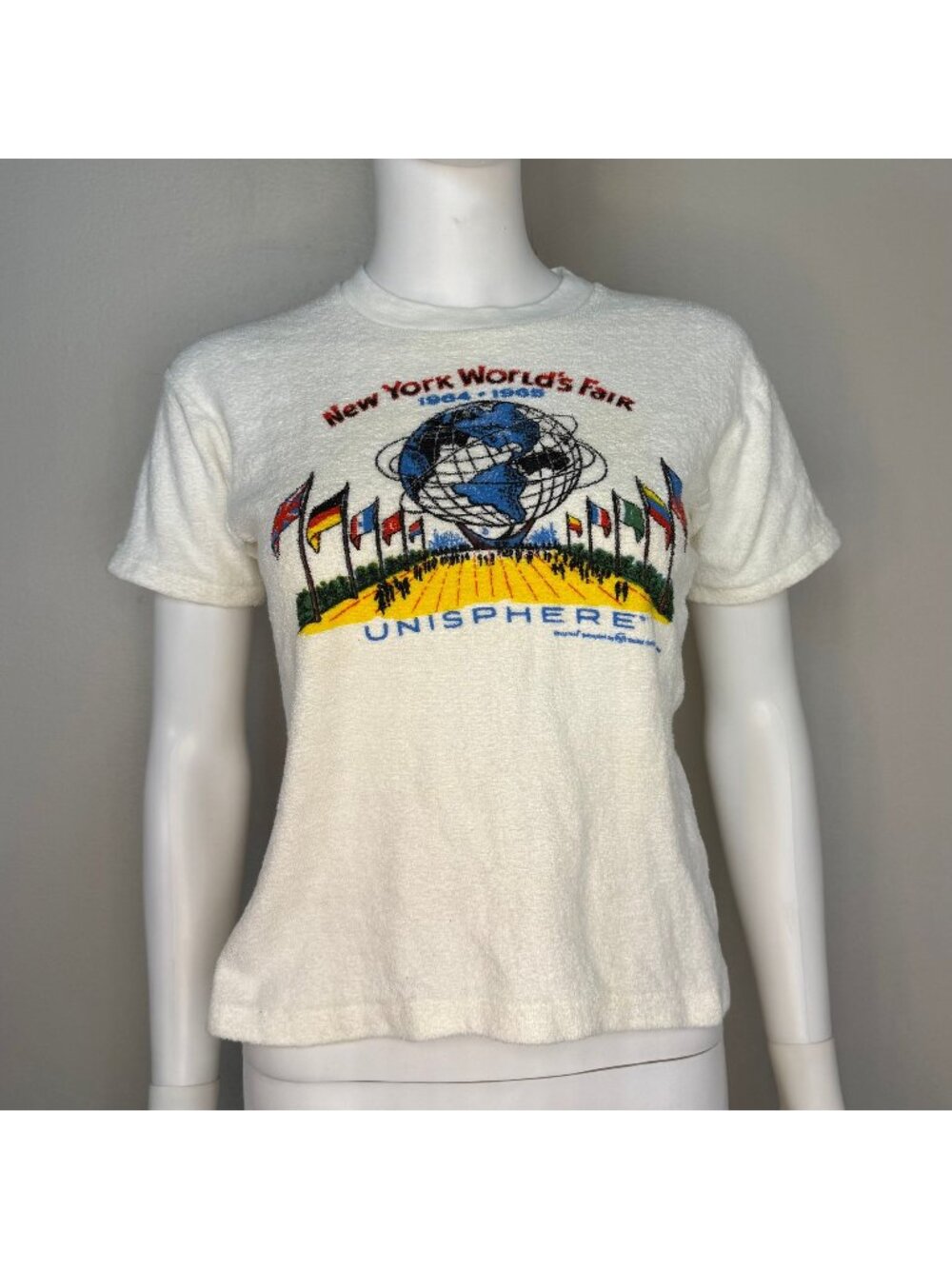 Vintage 1960s New York World’s Fair Unisphere T-Shirt NYWF Allison Youth XL 1964